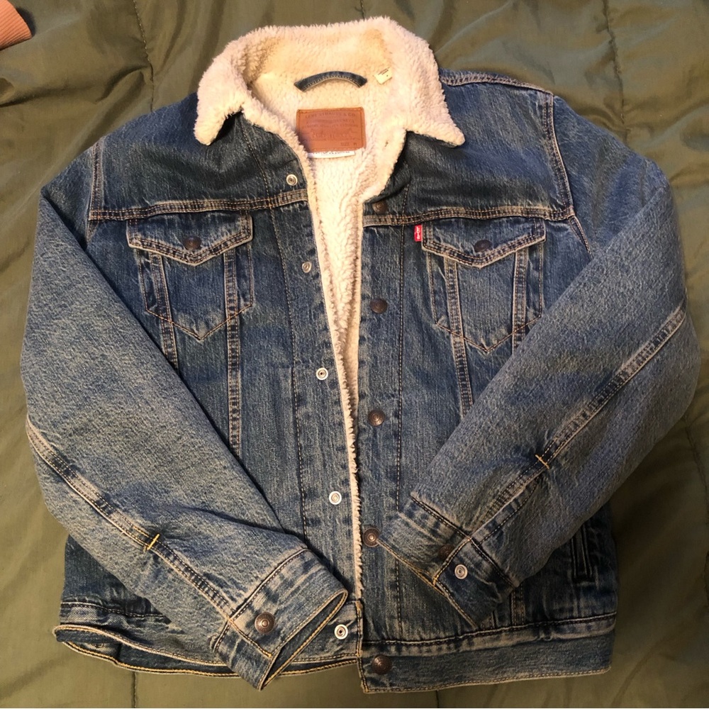 Levi’s Denim Sherpa Jacket - Picture 1 of 4